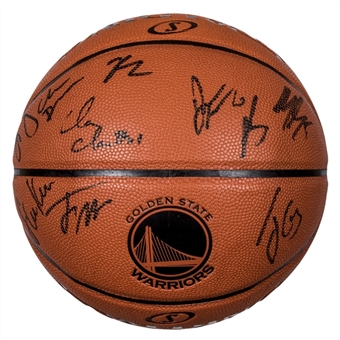 2015-2016 Golden State Warriors Team Signed Spalding Basketball (Warriors COA)